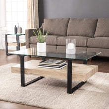 Natural And Natural Brown Glass And Metal Rectangular Coffee Table 42