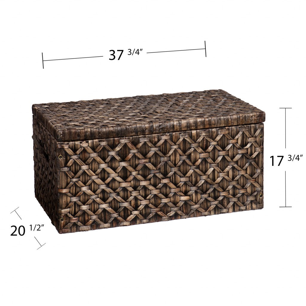 38" Brown Manufactured Wood And Metal Rectangular Coffee Table