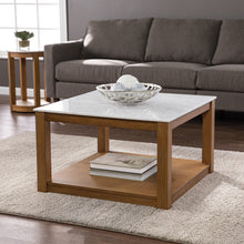 Natural And Natural Brown Solid Manufactured Wood Square Coffee Table 30