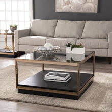 Champagne Glass And Solid Wood Square Coffee Table 33