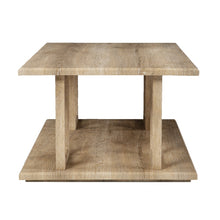 Mesa de centro rectangular de dos niveles de madera marrón claro natural de 42