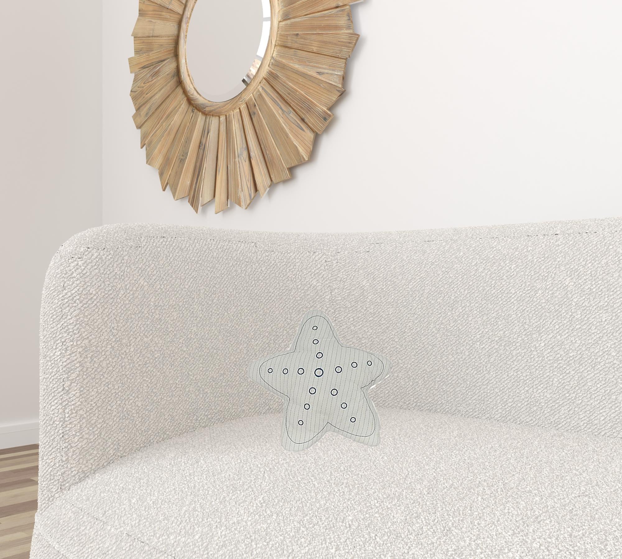 Set of Two White 3D Starfish Throw Pillows