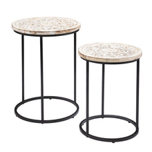 White Solid Wood And Iron Square End Tables Set Of Two 25