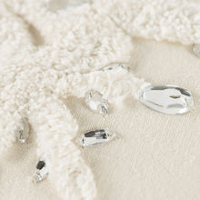 Ivory Glam Snowlfake Trio Lumbar Decorative Throw Pillow