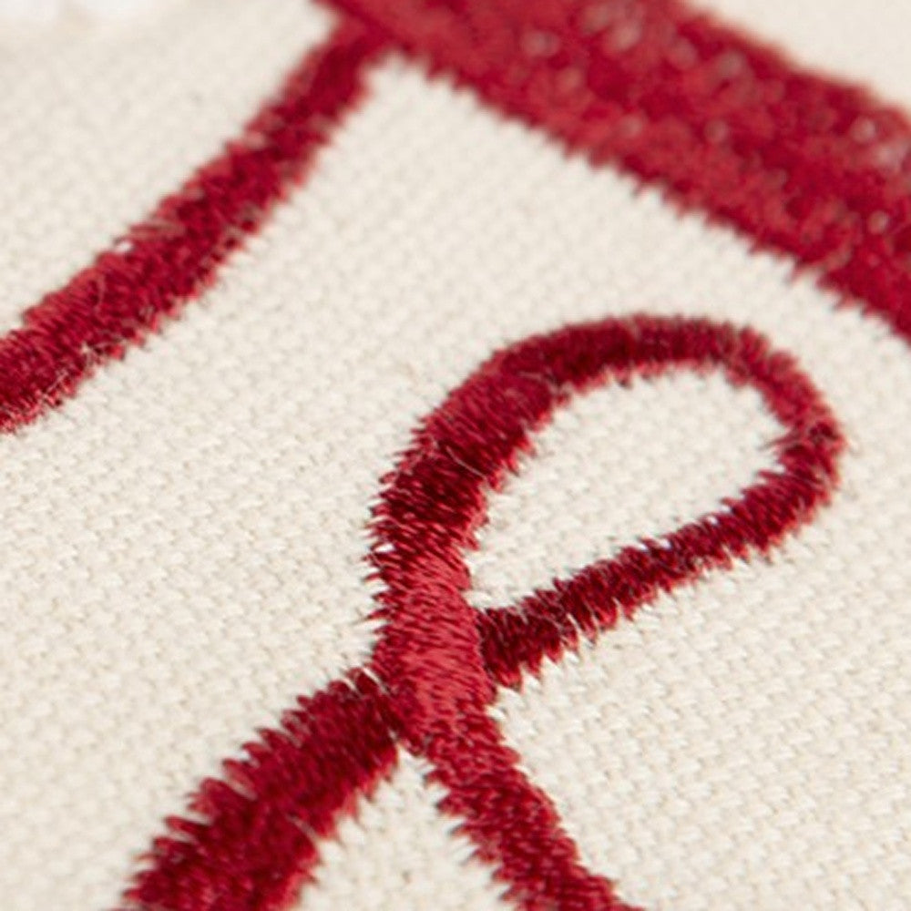 Ivory Red Cheeky Santa Sentiment Throw Pillow