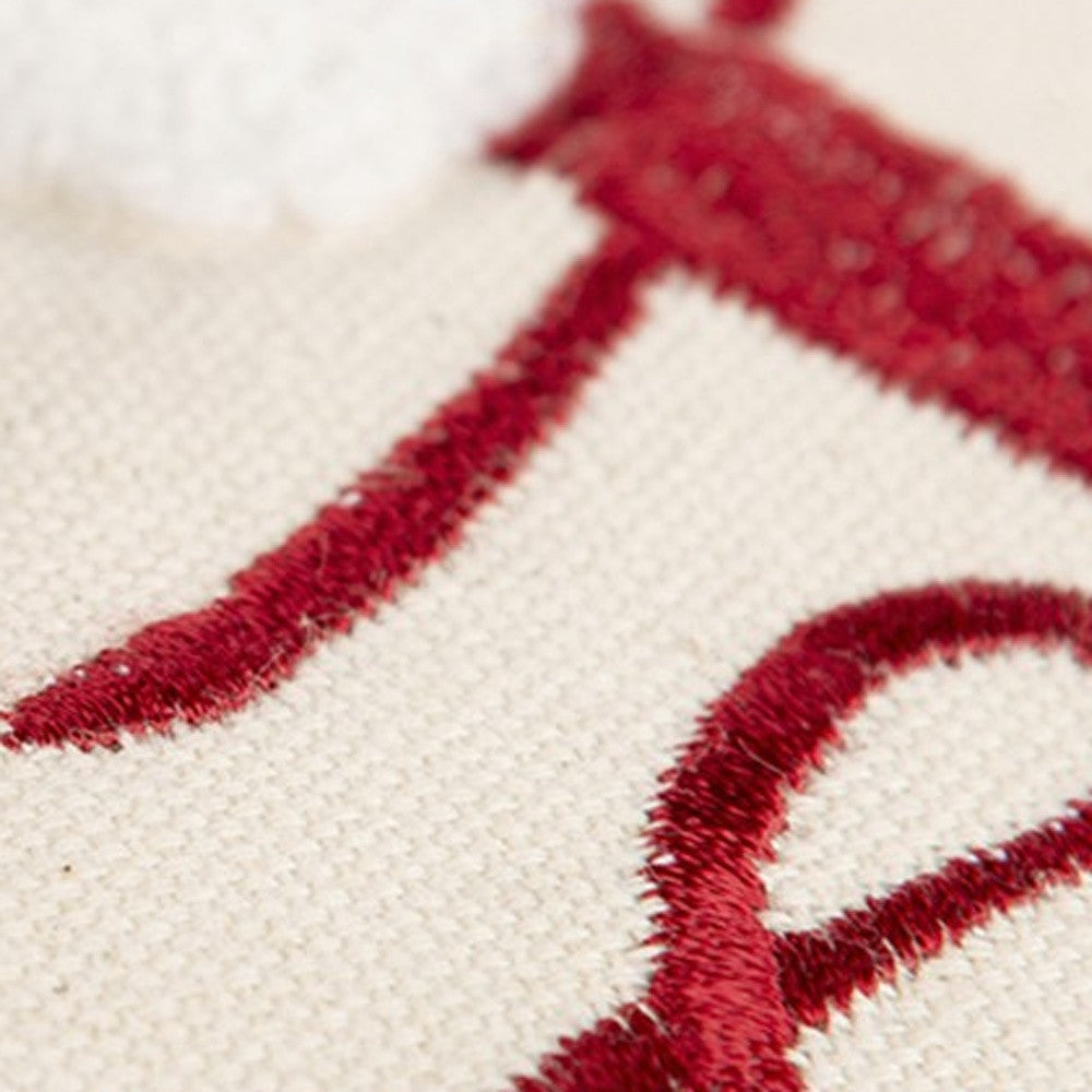 Ivory Red Cheeky Santa Sentiment Throw Pillow