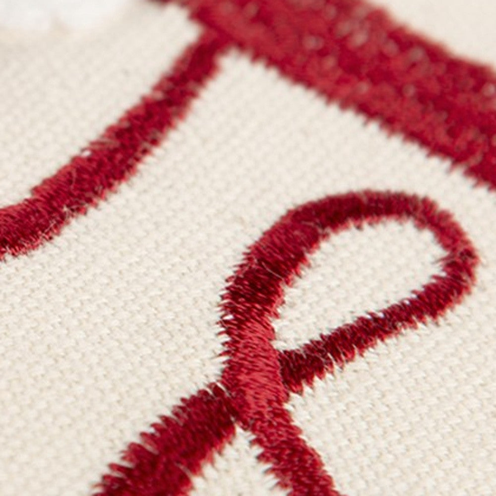 Ivory Red Cheeky Santa Sentiment Throw Pillow