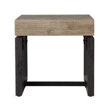 Mesa auxiliar cuadrada de hierro y madera fabricada en madera natural de 20