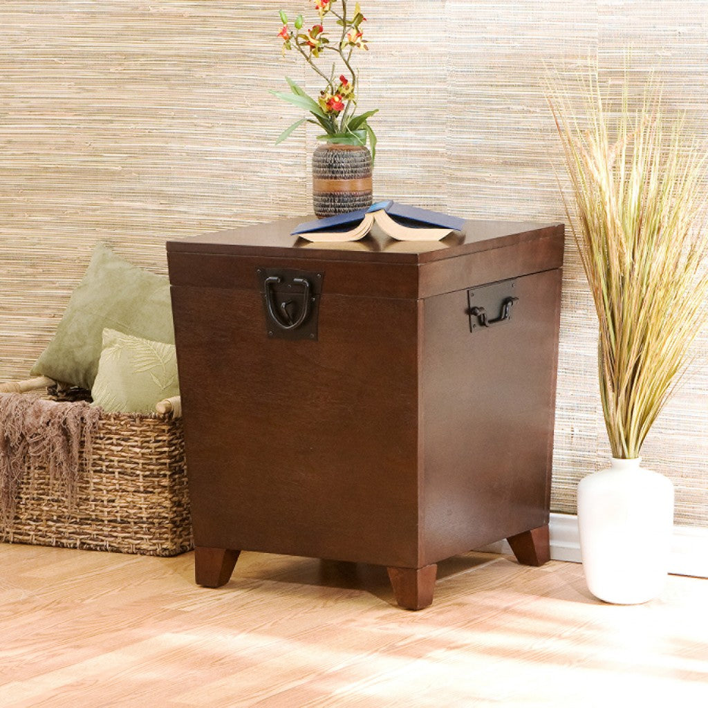 Brown Solid Wood Square End Table 24"