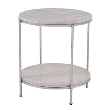 Chrome Wood And Iron Rectangular End Table With Shelf 24