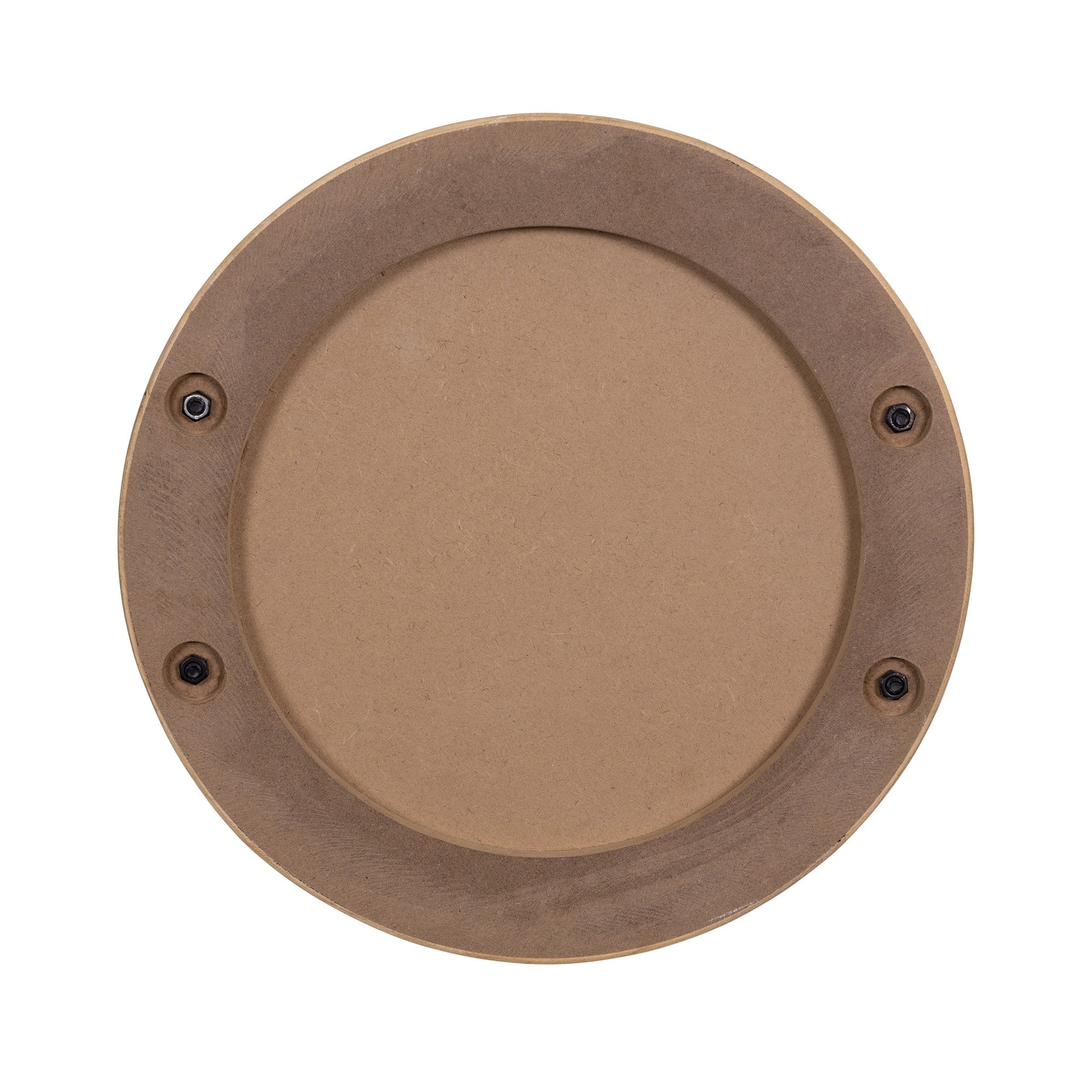 Modern Rustic Carved Chevron Round Tray with Handles