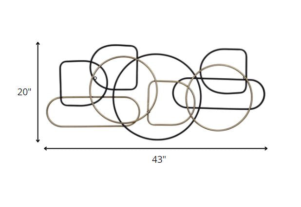 Black and Gold Metal Wire Design Wall Décor