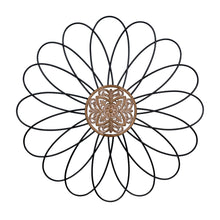 Carved Wood and Metal Flower Wall Décor