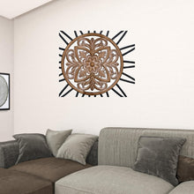 Carved Wood and Metal Flower Wall Décor