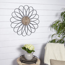 Carved Wood and Metal Flower Wall Décor