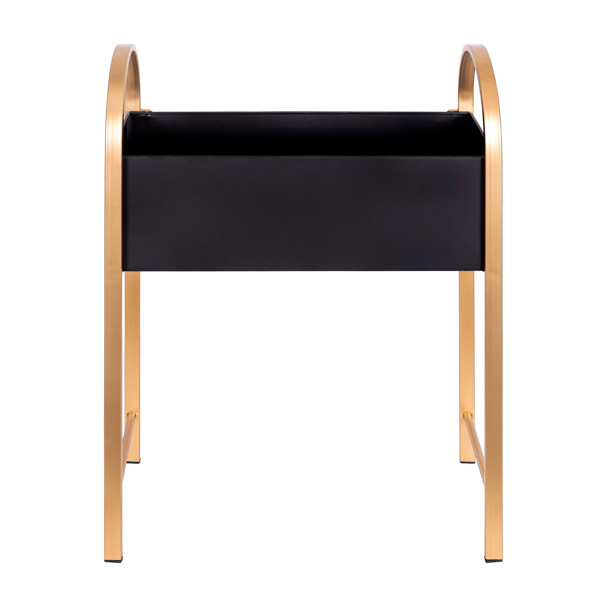 Macetero de metal dorado y negro