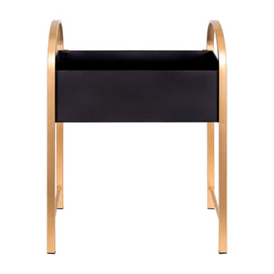 Macetero de metal dorado y negro