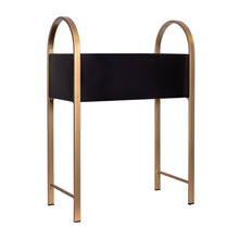 Macetero de metal dorado y negro