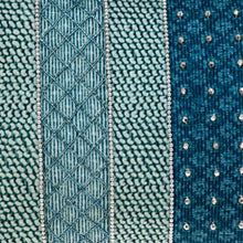 Blue and Aqua Beaded Embroidered Decorative Throw Pillow