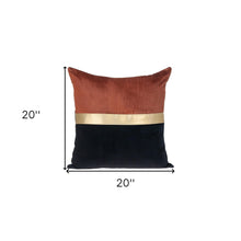 Brown Gold and Black Tufted Velvet Square Pillow