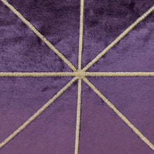 Dark Purple and Gold Geo Velvet Lumbar Pillow with Gold Tassels