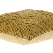 Jacquard Diamond Pattern Decorative Mustard Yellow Throw Pillow