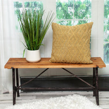 Jacquard Diamond Pattern Decorative Mustard Yellow Throw Pillow