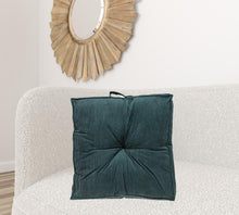 Corduroy Styled Charcoal Tufted Floor Pillow