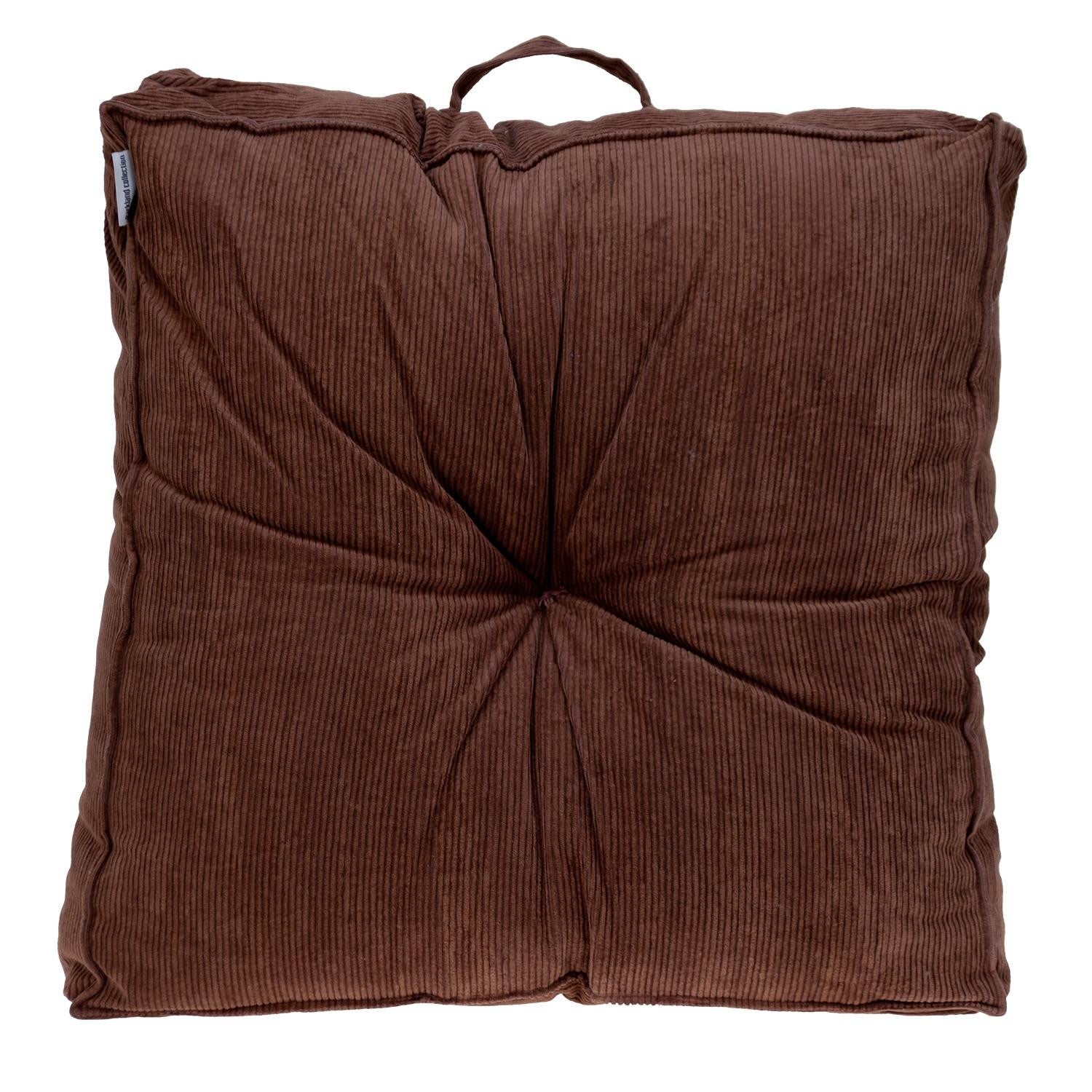 Corduroy Styled Dark Brown Tufted Floor Pillow