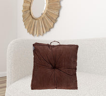 Corduroy Styled Dark Brown Tufted Floor Pillow