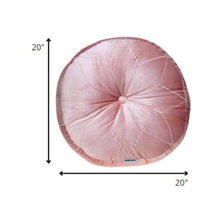 Terciopelo rosa con mechones redondos Cojines de suelo