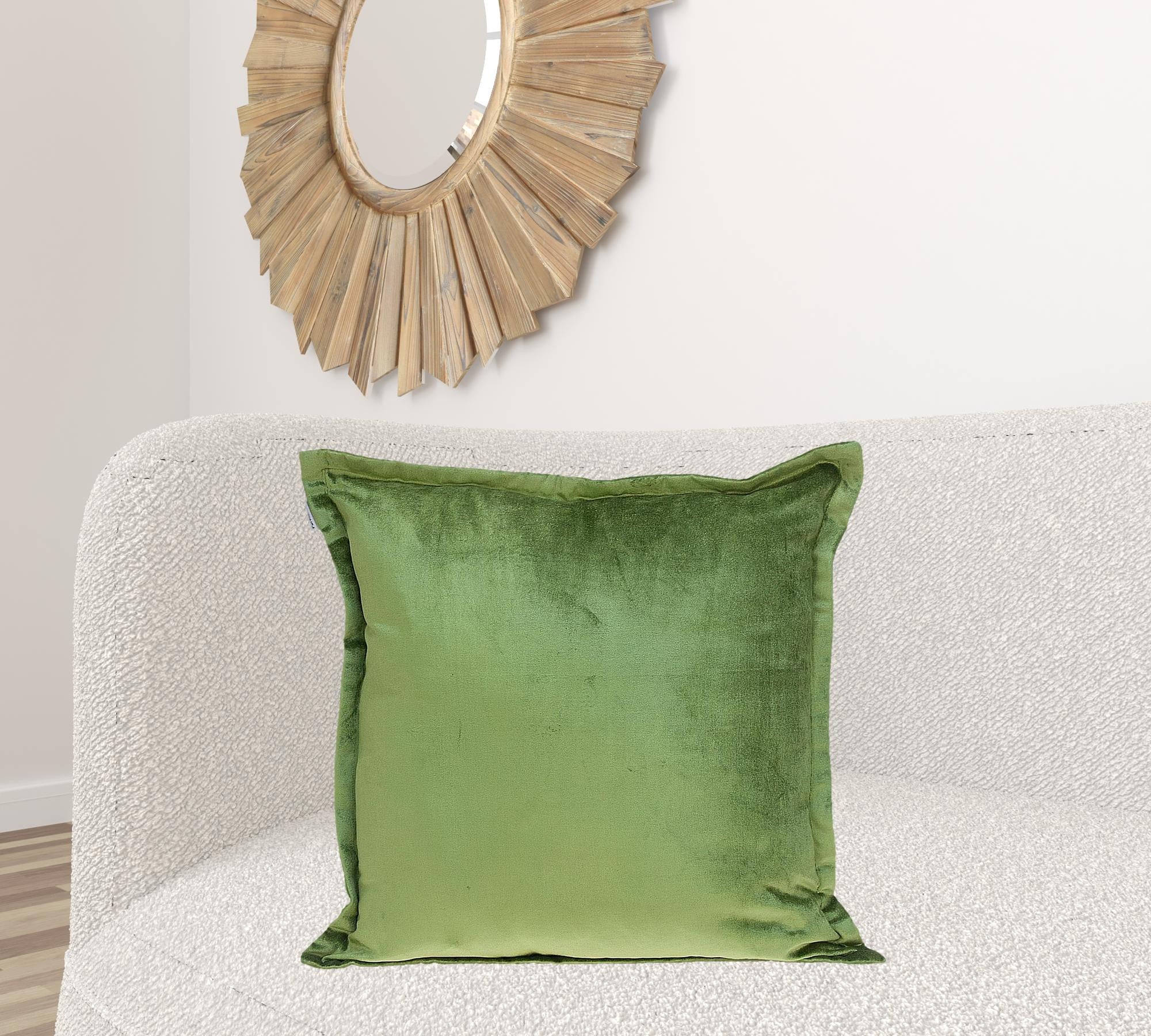 Premier 24" Soft Touch Olive Green Solid Color Accent Pillow