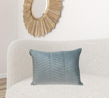 Gray Quilted Velvet Zig Zag Decorative Lumbar Pillow