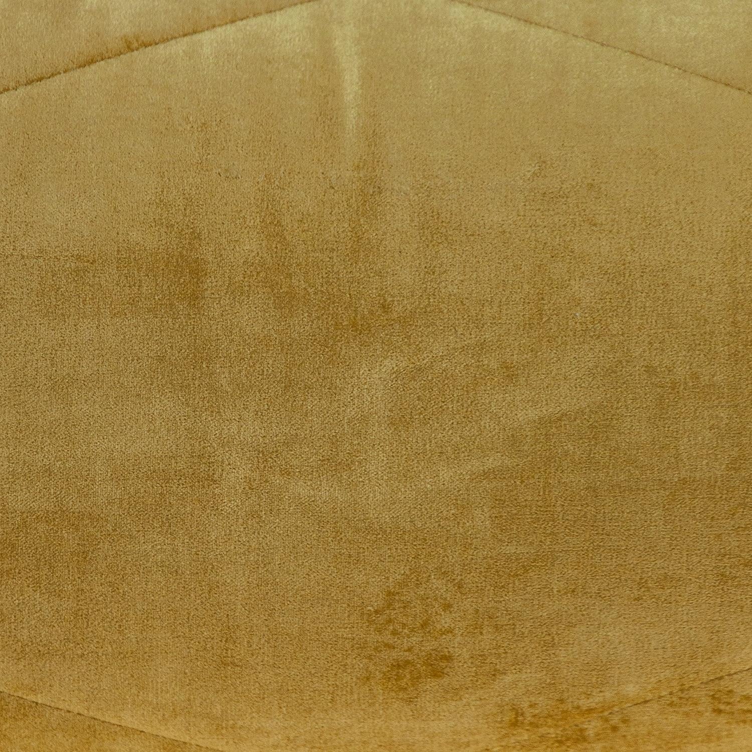 Quilted Yellow Velvet Lumbar Throw Pillow