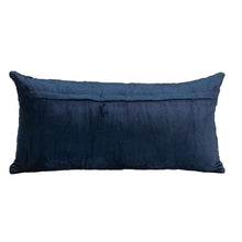 Navy Quilted Velvet Geo Lumbar Decorative Pillow