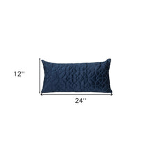 Navy Quilted Velvet Geo Lumbar Decorative Pillow