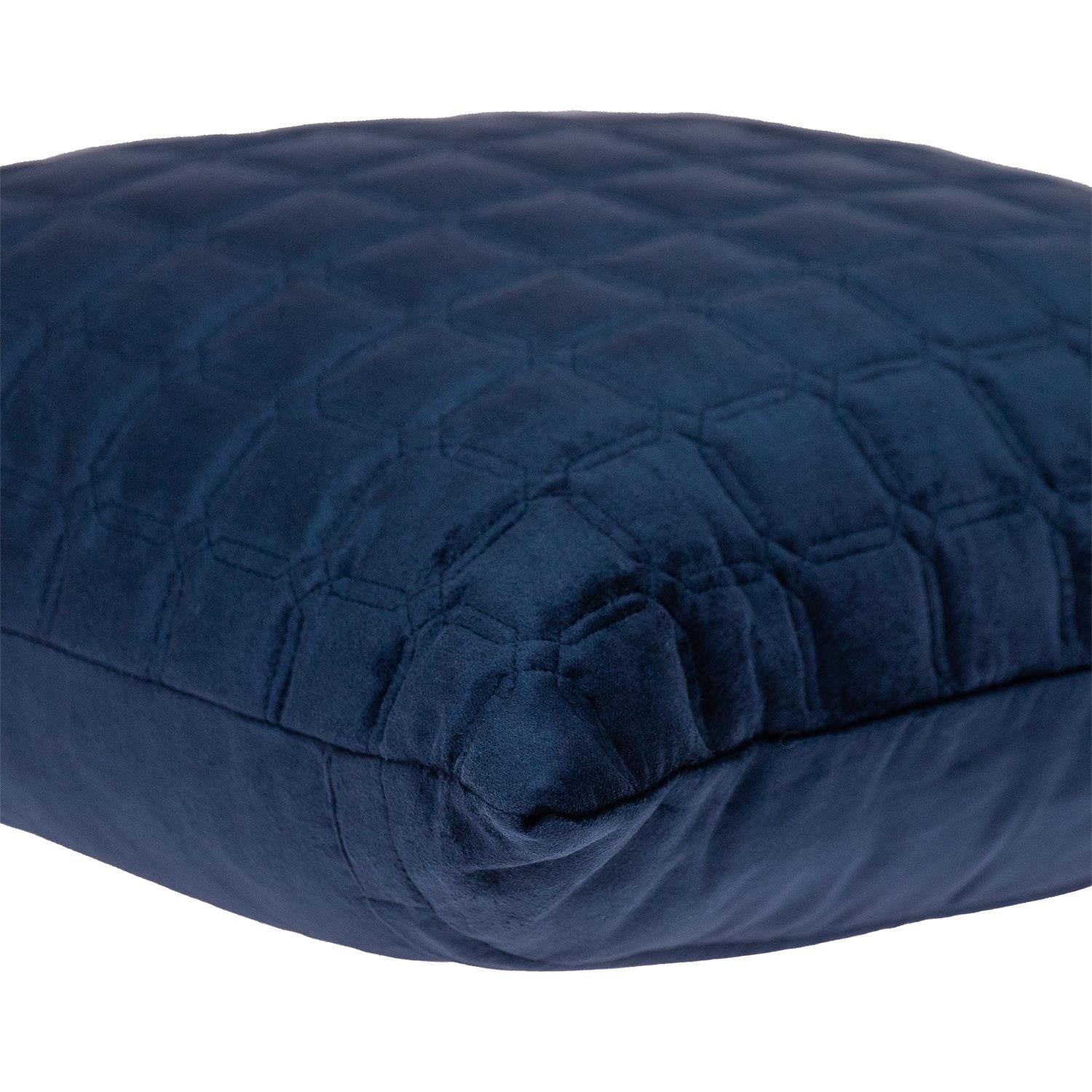 Navy Blue Quilted Decorative Throw Pillow