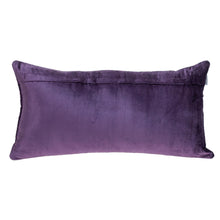Purple Quilted Velvet Lumbar Throw Pillow