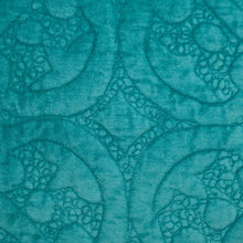 Aqua Quilted Velvet Square Throw Pillow