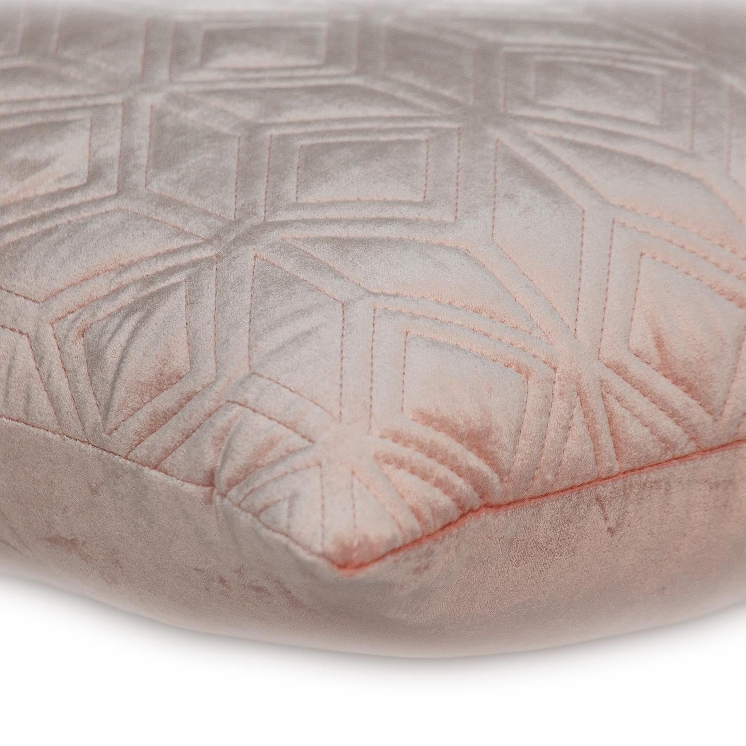 Cojín decorativo de terciopelo dorado rosa con diamantes insertados