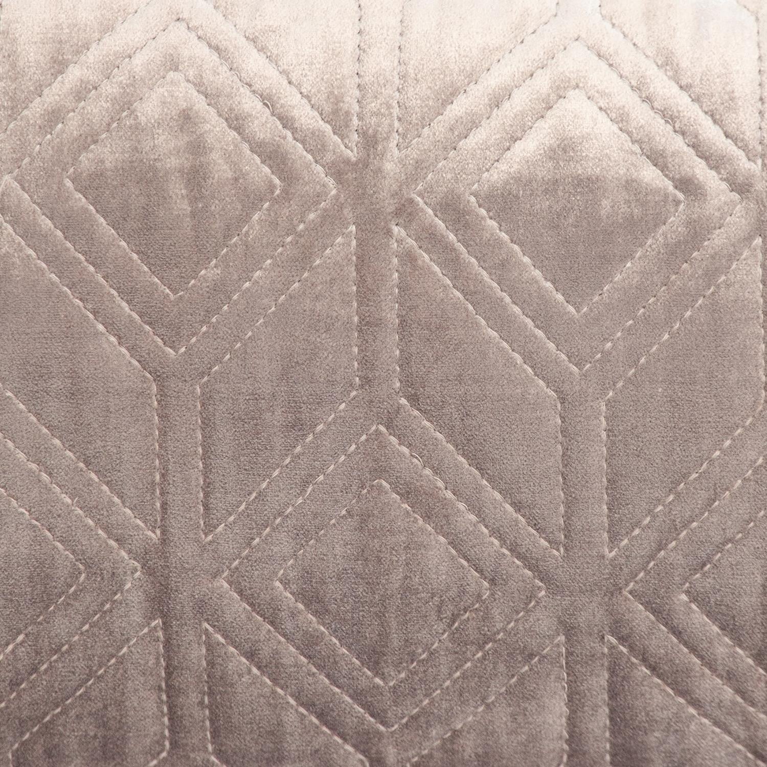 Cojín decorativo lumbar de terciopelo gris topo Tufted Diamonds