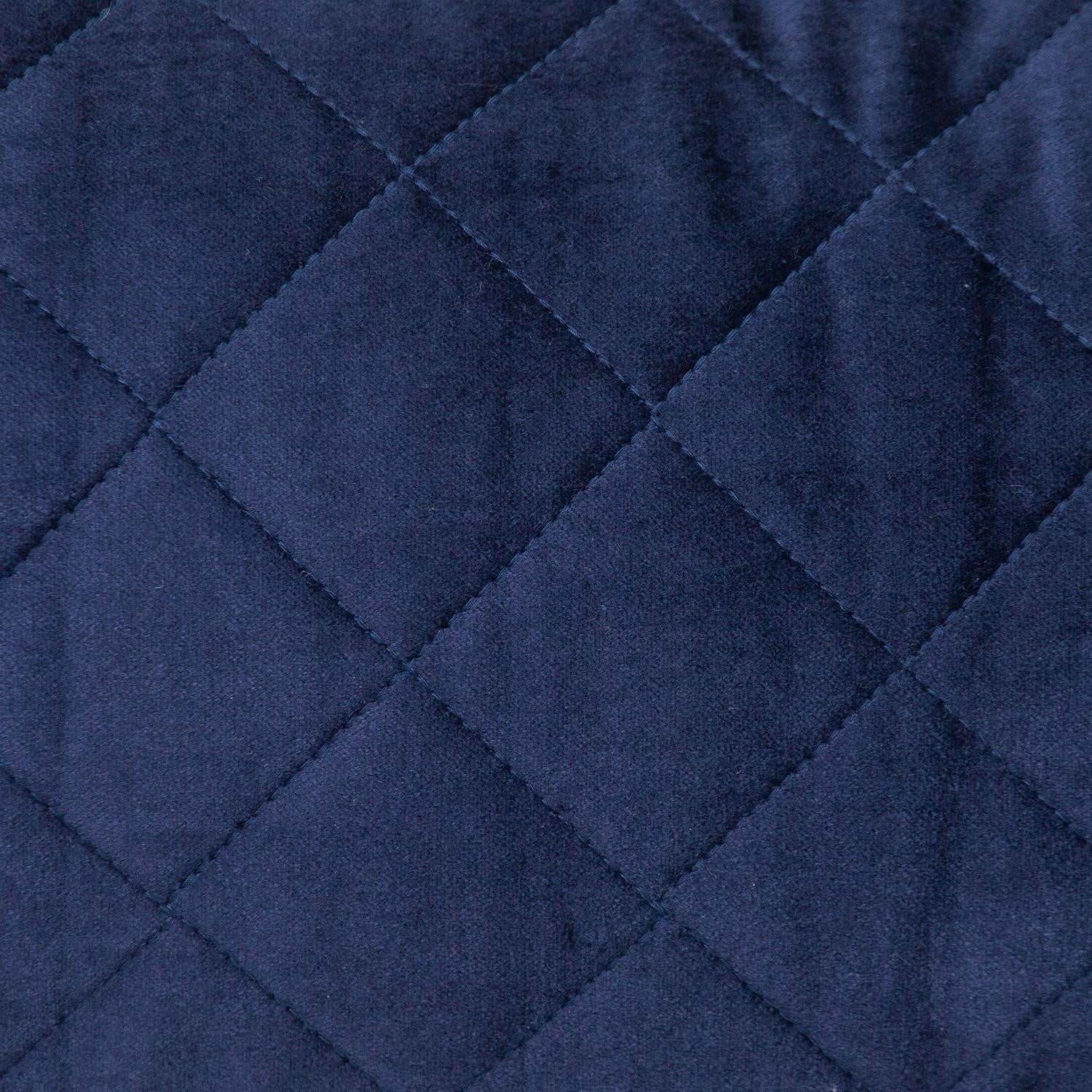 Tufted Diamond Navy Transitional Lumbar Pillow