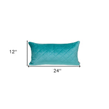 Tufted Diamond Aqua Transitional Lumbar Pillow
