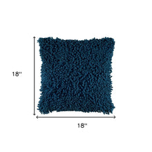 Blue Boho Textured Modern Down Throw Pillow