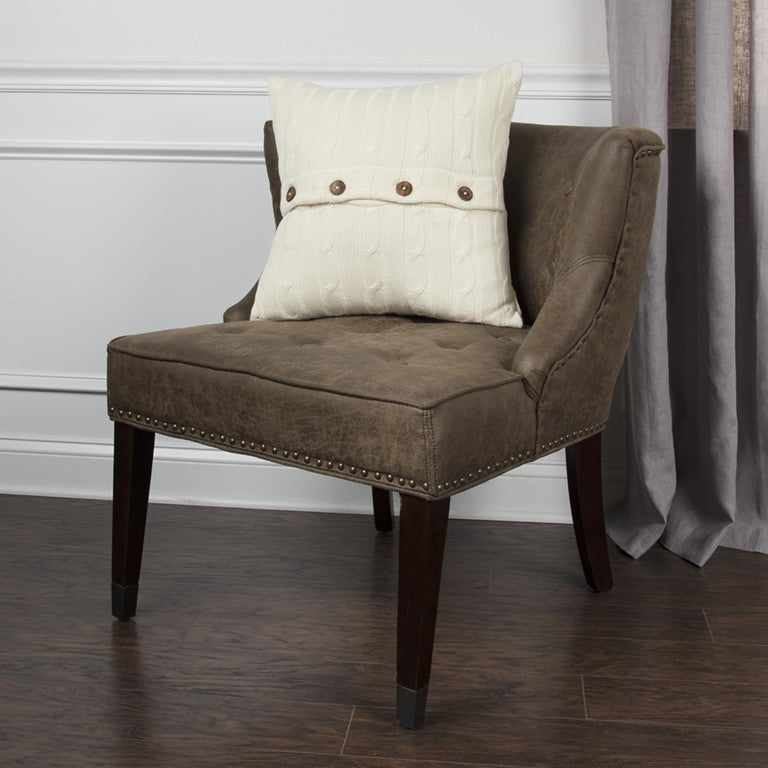 Suéter de punto marfil a rayas Cojín