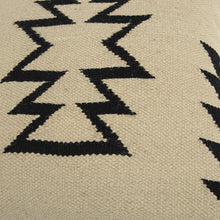 Beige Black Tribal Motif Down Filled Throw Pillow
