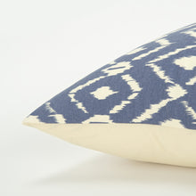 Blue Natural Ikat Down Filled Throw Pillow