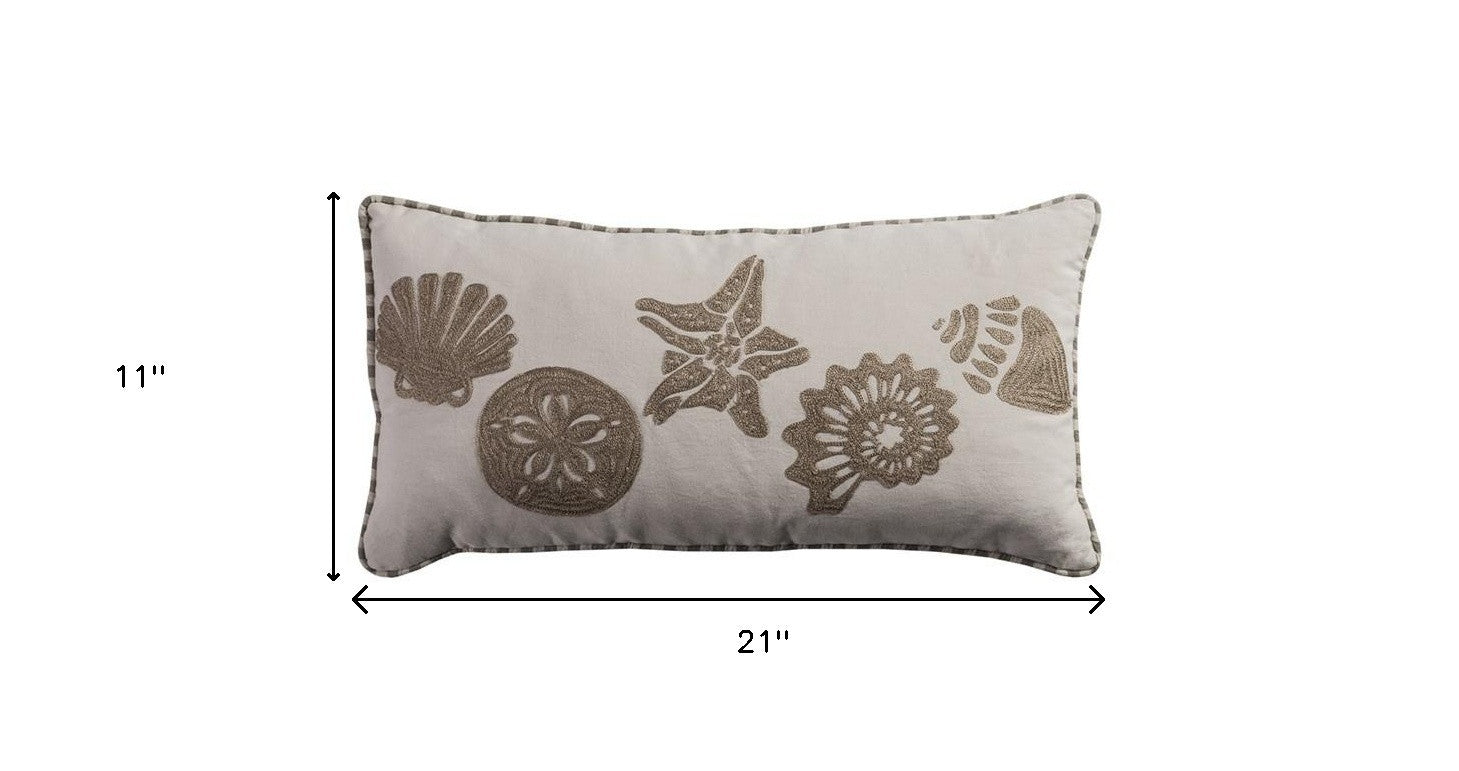 Khaki Ivory Decorative Lumbar Pillow
