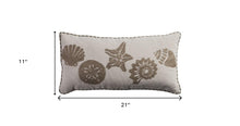 Khaki Ivory Decorative Lumbar Pillow