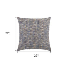 Blue Gray Metallic Nubby Textured Throw Pillow